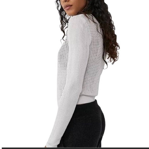 Free People h2o crew pullover in grey size small - Picture 2 of 4
